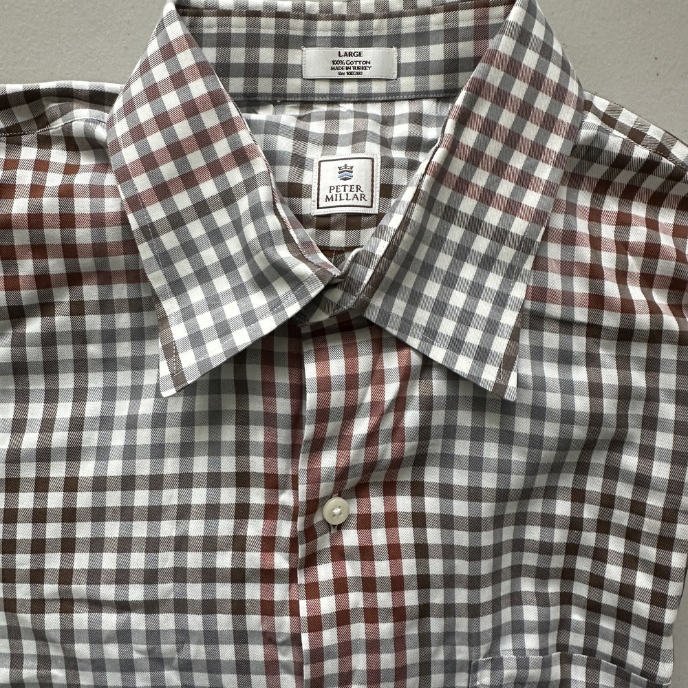 Peter Millar Shirt Mens Large‎ Multicolor Check Long Sleeve Button Up Casual